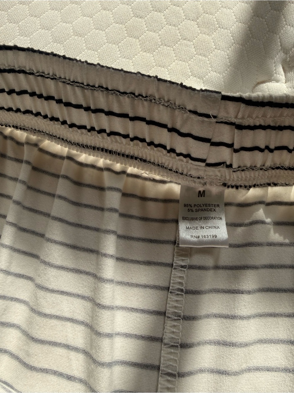 Striped Lace-Trim Sleep Shorts - Black/White - Picture 4 of 4
